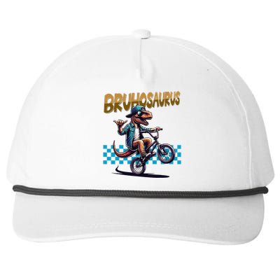 Bruhosaurus Trex Dinosaur Riding Bmx Bike Bruh Snapback Five-Panel Rope Hat