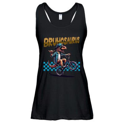 Bruhosaurus Trex Dinosaur Riding Bmx Bike Bruh Ladies Essential Flowy Tank