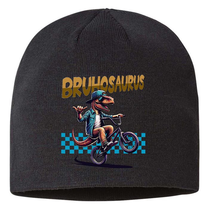 Bruhosaurus Trex Dinosaur Riding Bmx Bike Bruh Sustainable Beanie