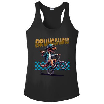 Bruhosaurus Trex Dinosaur Riding Bmx Bike Bruh Ladies PosiCharge Competitor Racerback Tank