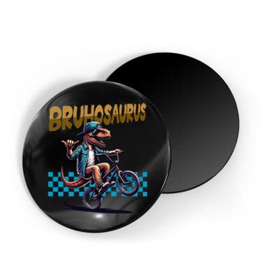 Bruhosaurus Trex Dinosaur Riding Bmx Bike Bruh Magnet