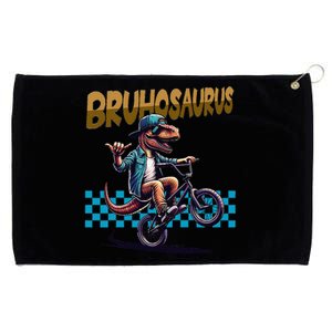 Bruhosaurus Trex Dinosaur Riding Bmx Bike Bruh Grommeted Golf Towel