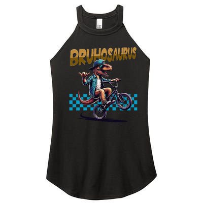 Bruhosaurus Trex Dinosaur Riding Bmx Bike Bruh Women’s Perfect Tri Rocker Tank