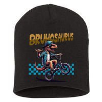 Bruhosaurus Trex Dinosaur Riding Bmx Bike Bruh Short Acrylic Beanie