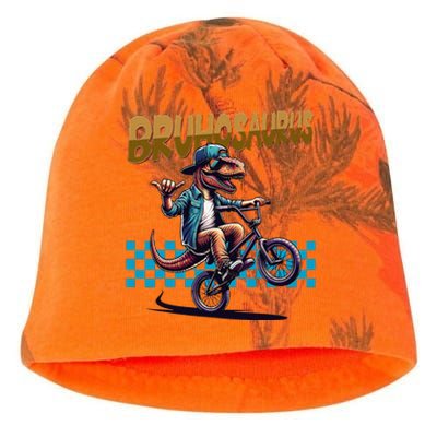 Bruhosaurus Trex Dinosaur Riding Bmx Bike Bruh Kati - Camo Knit Beanie