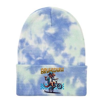 Bruhosaurus Trex Dinosaur Riding Bmx Bike Bruh Tie Dye 12in Knit Beanie