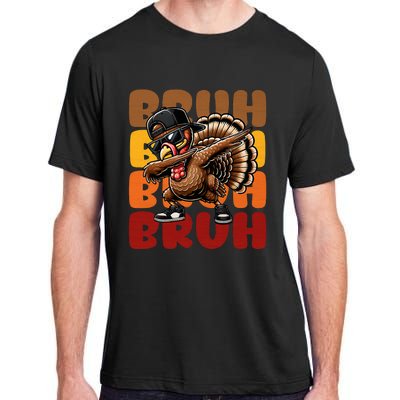 Bruh Turkey Dabbing Thanksgiving For Funny Adult ChromaSoft Performance T-Shirt