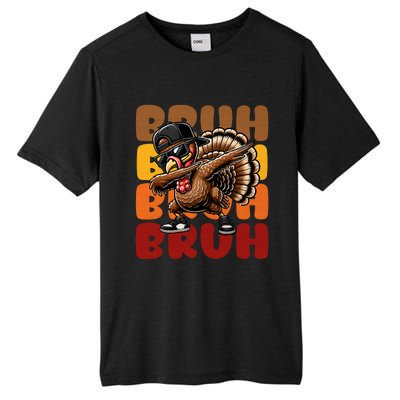 Bruh Turkey Dabbing Thanksgiving For Funny Tall Fusion ChromaSoft Performance T-Shirt