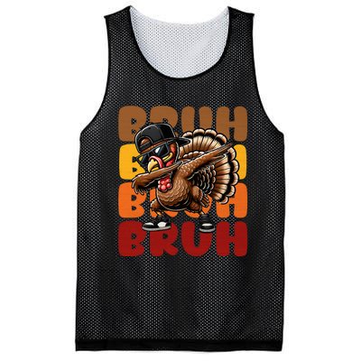 Bruh Turkey Dabbing Thanksgiving For Funny Mesh Reversible Basketball Jersey Tank