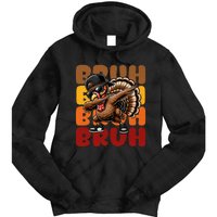 Bruh Turkey Dabbing Thanksgiving For Funny Tie Dye Hoodie