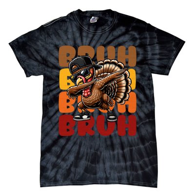 Bruh Turkey Dabbing Thanksgiving For Funny Tie-Dye T-Shirt