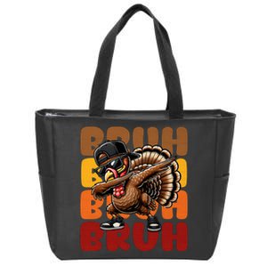 Bruh Turkey Dabbing Thanksgiving For Funny Zip Tote Bag