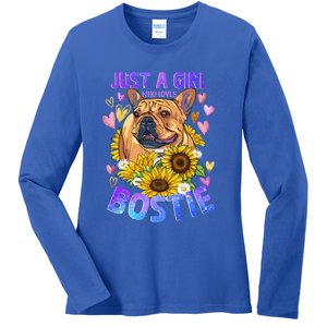 Boston Terrier Dog Lover Funny Cute Puppy Gift Ladies Long Sleeve Shirt