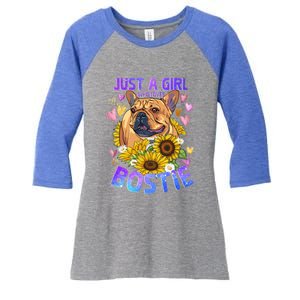 Boston Terrier Dog Lover Funny Cute Puppy Gift Women's Tri-Blend 3/4-Sleeve Raglan Shirt