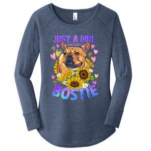 Boston Terrier Dog Lover Funny Cute Puppy Gift Women's Perfect Tri Tunic Long Sleeve Shirt