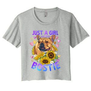 Boston Terrier Dog Lover Funny Cute Puppy Gift Women's Crop Top Tee