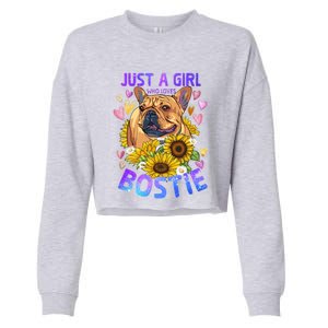 Boston Terrier Dog Lover Funny Cute Puppy Gift Cropped Pullover Crew