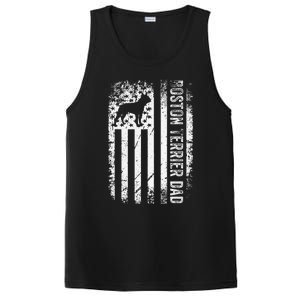 Boston Terrier Dad American Us Flag Dog PosiCharge Competitor Tank