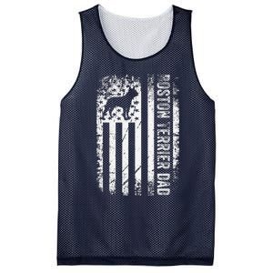 Boston Terrier Dad American Us Flag Dog Mesh Reversible Basketball Jersey Tank