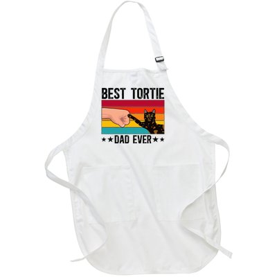 Best Tortie Dad Tortoiseshell Cat Owner Tortie Cat Lover Full-Length Apron With Pockets