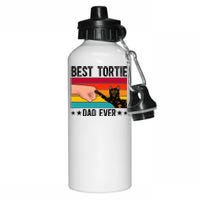 Best Tortie Dad Tortoiseshell Cat Owner Tortie Cat Lover Aluminum Water Bottle 