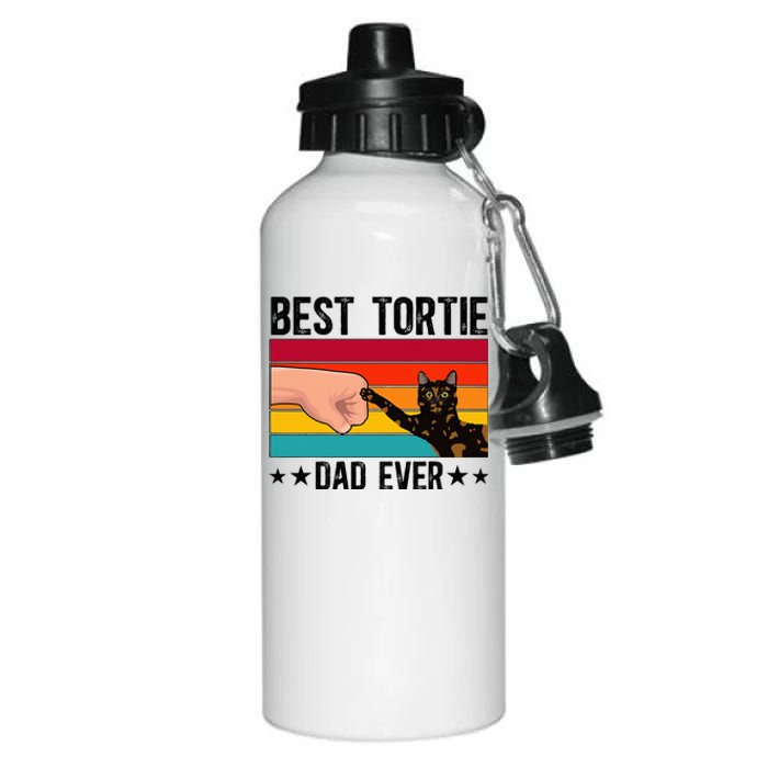 Best Tortie Dad Tortoiseshell Cat Owner Tortie Cat Lover Aluminum Water Bottle 