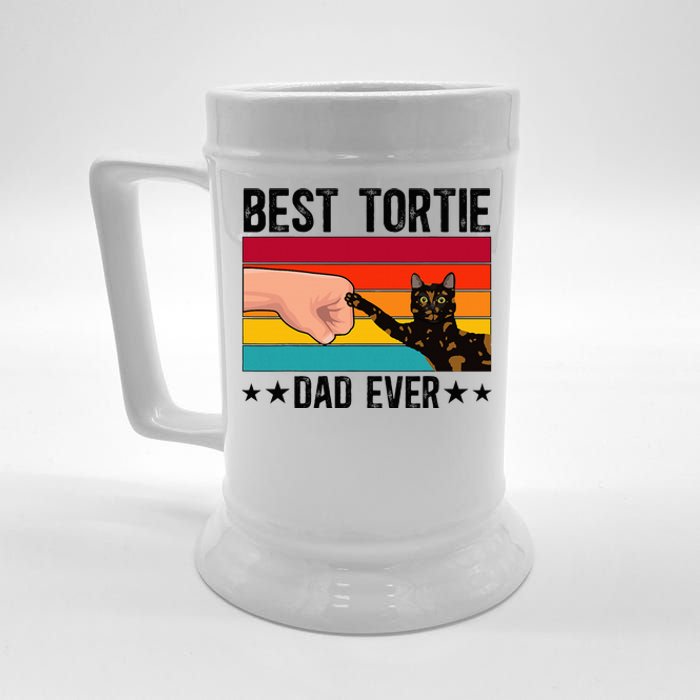 Best Tortie Dad Tortoiseshell Cat Owner Tortie Cat Lover Beer Stein