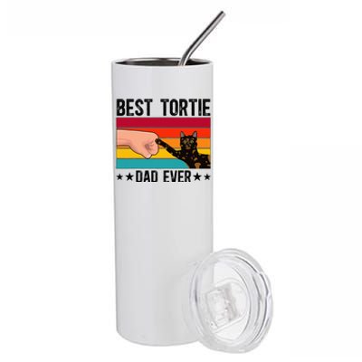 Best Tortie Dad Tortoiseshell Cat Owner Tortie Cat Lover Stainless Steel Tumbler