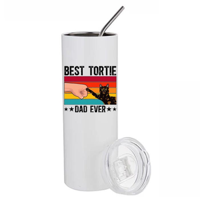 Best Tortie Dad Tortoiseshell Cat Owner Tortie Cat Lover Stainless Steel Tumbler