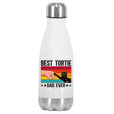 Best Tortie Dad Tortoiseshell Cat Owner Tortie Cat Lover Stainless Steel Insulated Water Bottle