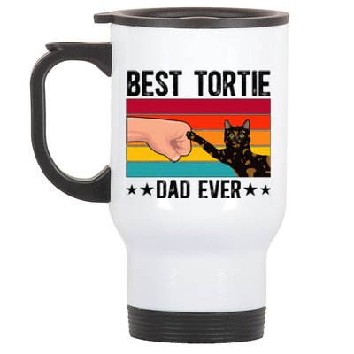 Best Tortie Dad Tortoiseshell Cat Owner Tortie Cat Lover Stainless Steel Travel Mug