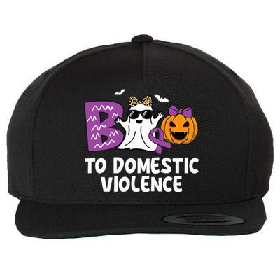 Boo To Domestic Violence Domestic Violence Awareness Wool Snapback Cap