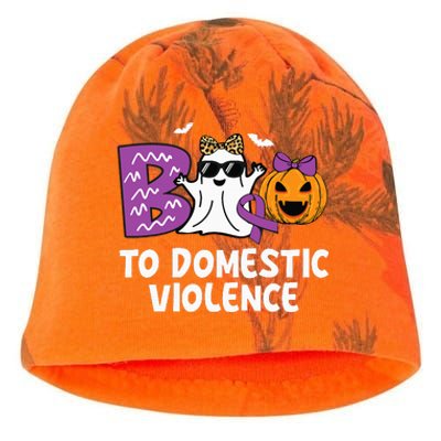 Boo To Domestic Violence Domestic Violence Awareness Kati - Camo Knit Beanie