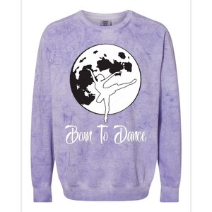 Born To Dance Silhouette Dancing Moon Dancer Xmas Gift Colorblast Crewneck Sweatshirt