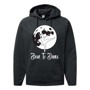 Born To Dance Silhouette Dancing Moon Dancer Xmas Gift Performance Fleece Hoodie