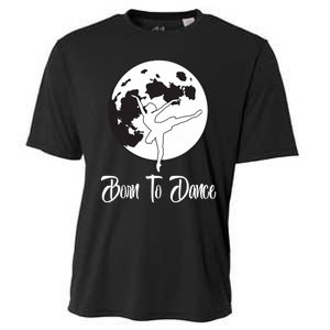 Born To Dance Silhouette Dancing Moon Dancer Xmas Gift Cooling Performance Crew T-Shirt