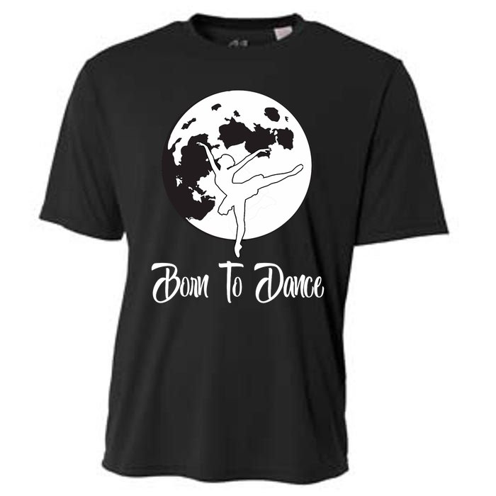 Born To Dance Silhouette Dancing Moon Dancer Xmas Gift Cooling Performance Crew T-Shirt