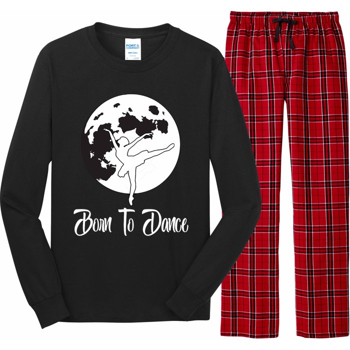 Born To Dance Silhouette Dancing Moon Dancer Xmas Gift Long Sleeve Pajama Set