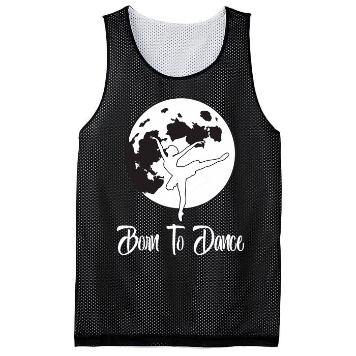 Born To Dance Silhouette Dancing Moon Dancer Xmas Gift Mesh Reversible Basketball Jersey Tank