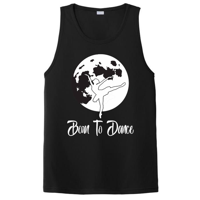 Born To Dance Silhouette Dancing Moon Dancer Xmas Gift PosiCharge Competitor Tank