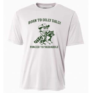 Born To Dilly Dally Funny Frog Meme Silly Frog Mental Health Cooling Performance Crew T-Shirt