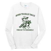 Born To Dilly Dally Funny Frog Meme Silly Frog Mental Health Tall Long Sleeve T-Shirt