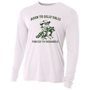 Born To Dilly Dally Funny Frog Meme Silly Frog Mental Health Cooling Performance Long Sleeve Crew