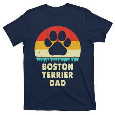 Boston Terrier Dad Funny Bostie Dog Vintage Gift Dad T-Shirt