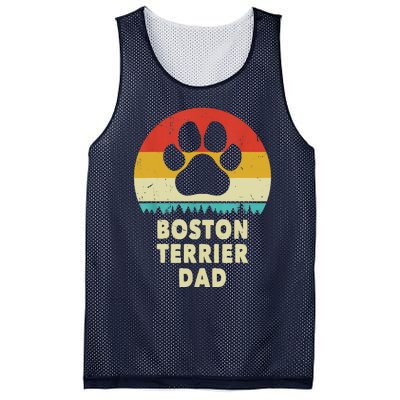 Boston Terrier Dad Funny Bostie Dog Vintage Gift Dad Mesh Reversible Basketball Jersey Tank