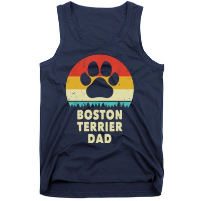 Boston Terrier Dad Funny Bostie Dog Vintage Gift Dad Tank Top