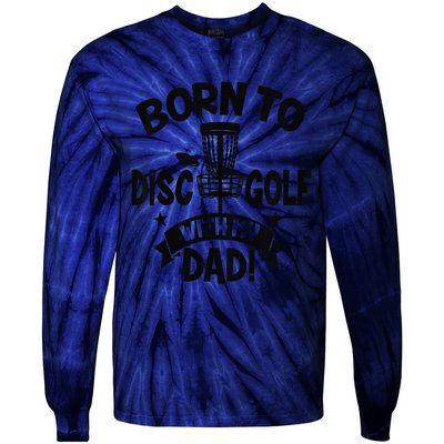  Born To Disc Golf With My Dad Disc Golf Lover Baby Toddler Tie-Dye Long Sleeve Shirt