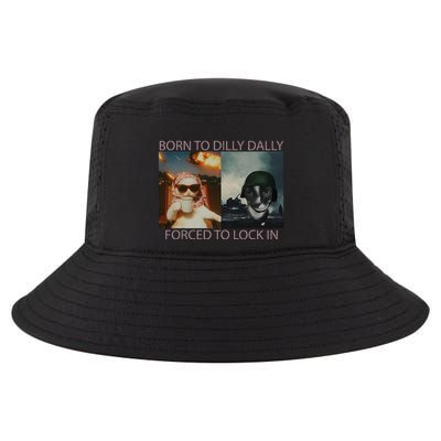 Born To Dilly Dally Forced To Lock In Cat Meme Cool Comfort Performance Bucket Hat