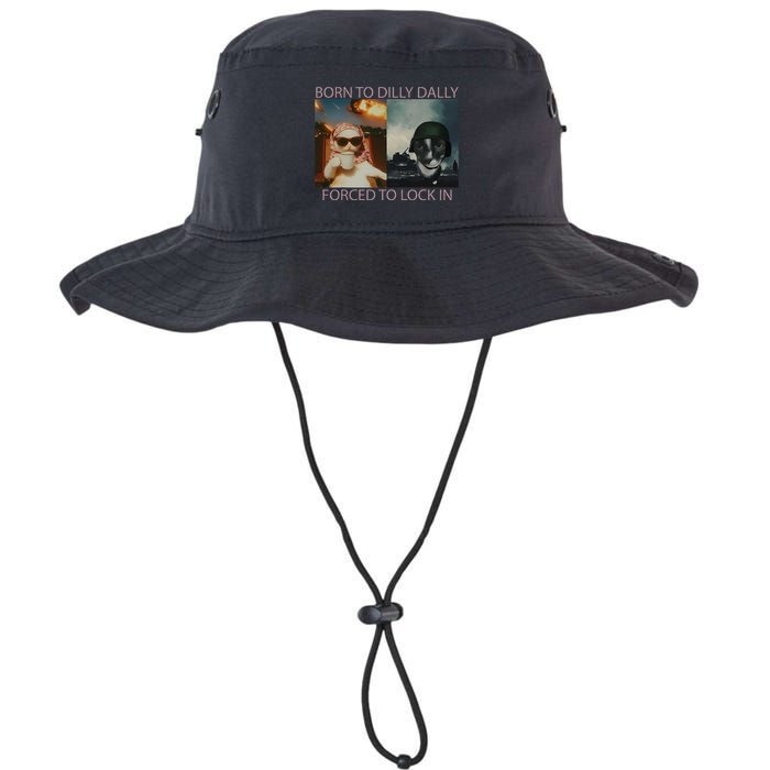 Born To Dilly Dally Forced To Lock In Cat Meme Bucket Hat