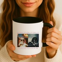 Born To Dilly Dally Forced To Lock In Cat Meme Mug